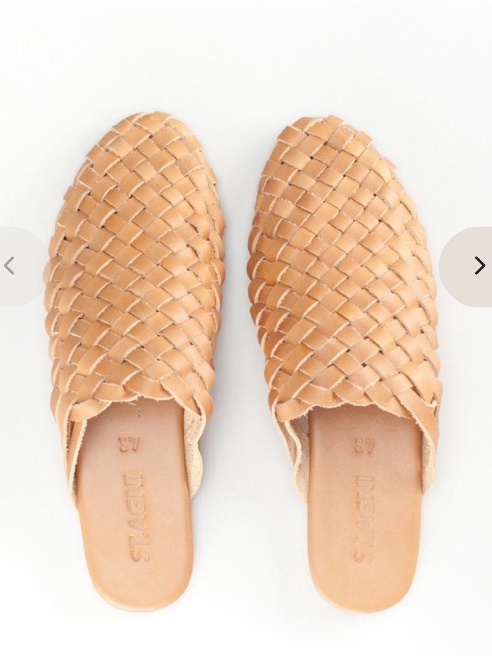 St Agni bunto woven leather slides 36 in almond - Picture 2 of 11
